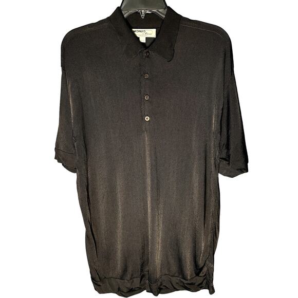 Mondo di Marco Other - Mondo Di Marco Italy Men's Black See through Nylon Collard Polo Shirt  Size L 52